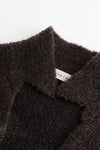SWAYING/KNIT velvet small lapel jacket SW23AW1T72 coffee